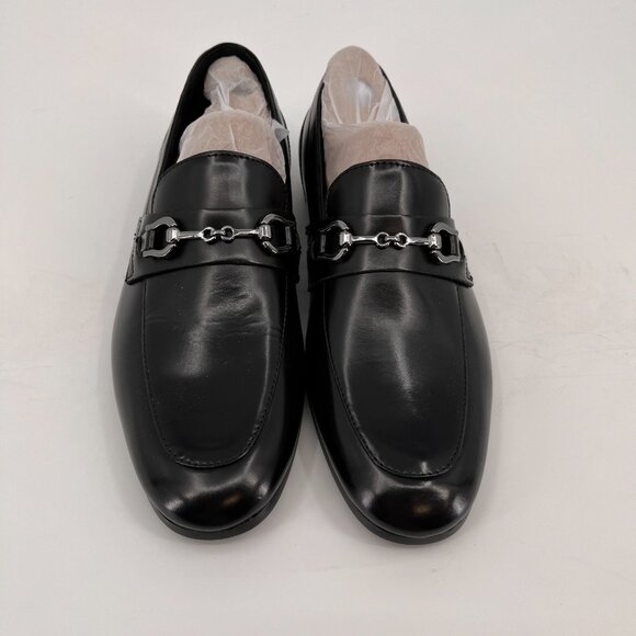 ALDO Marinho Loafers Size 7 Black Leather Upper Slip-On Dress Shoes Metal Bit - Picture 3 of 14
